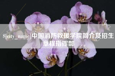 鹰潭中国消防救援学院简介及招生章程指挥部