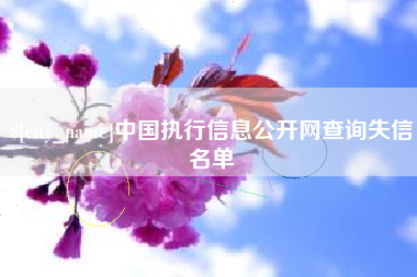 鹰潭中国执行信息公开网查询失信名单