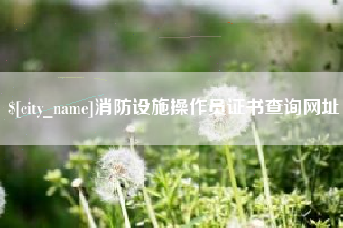 鹰潭消防设施操作员证书查询网址