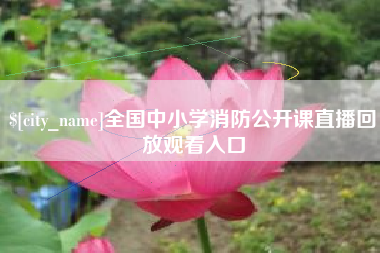 鹰潭全国中小学消防公开课直播回放观看入口