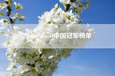 鹰潭中国冠军榜单