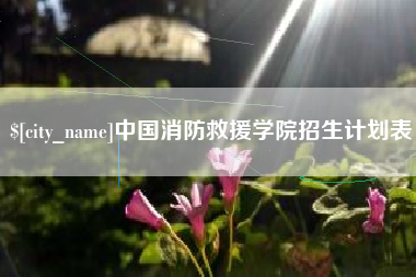 鹰潭中国消防救援学院招生计划表